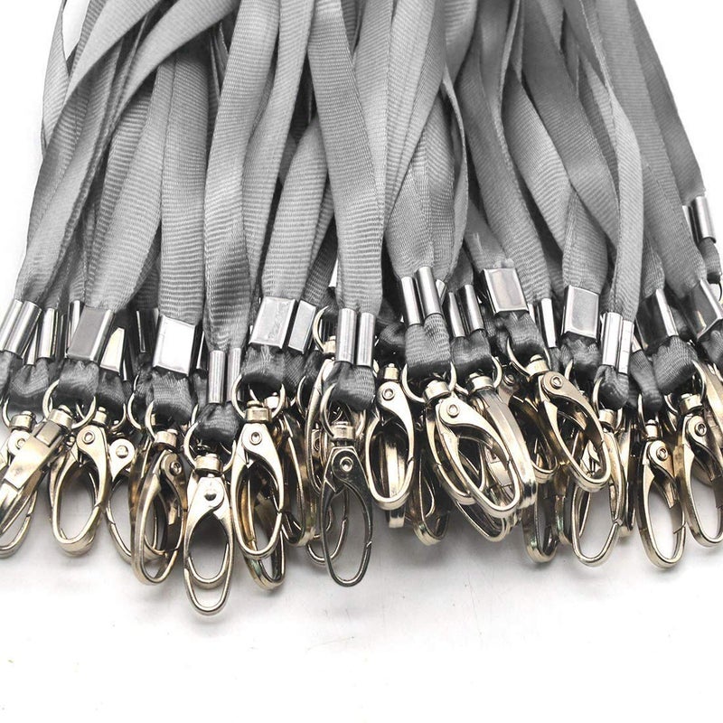 Bird Fiy Gray Lanyards 100Pcs Nylon Bulk Lanyard for Id Badges, Badge Lanyards Swivel Hooks Clips Great for Name Tags (100PCS, Gray) - Image 3